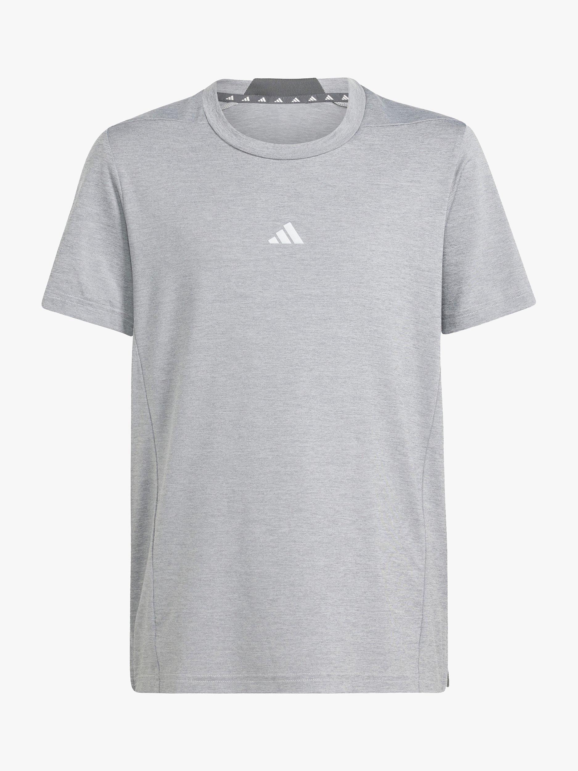 adidas Kids' Training Aeroready Heather T-Shirt, Grey