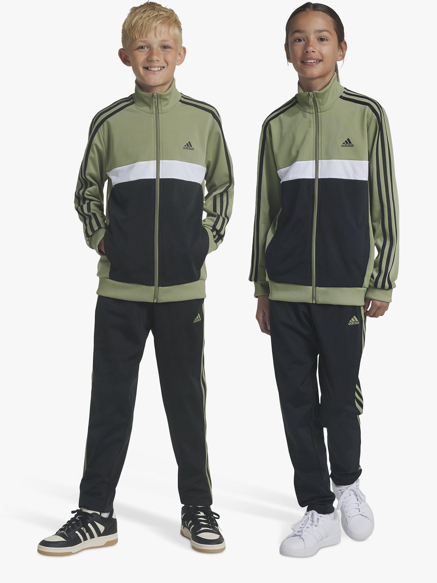 adidas Kids' Essentials Tiberio Tracksuit Set, Olive