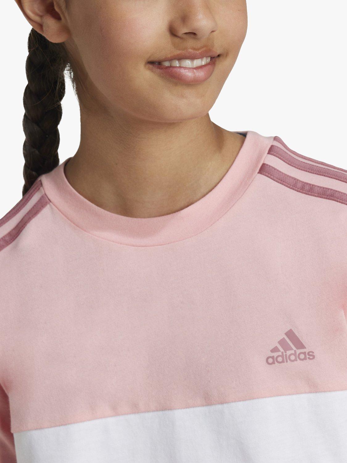 adidas Tiberio 3-Stripes Colorblock T-Shirt, Pink