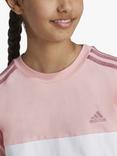 adidas Tiberio 3-Stripes Colorblock T-Shirt, Pink