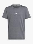 adidas Kids' Training Aeroready Heather T-Shirt, Black/Grey