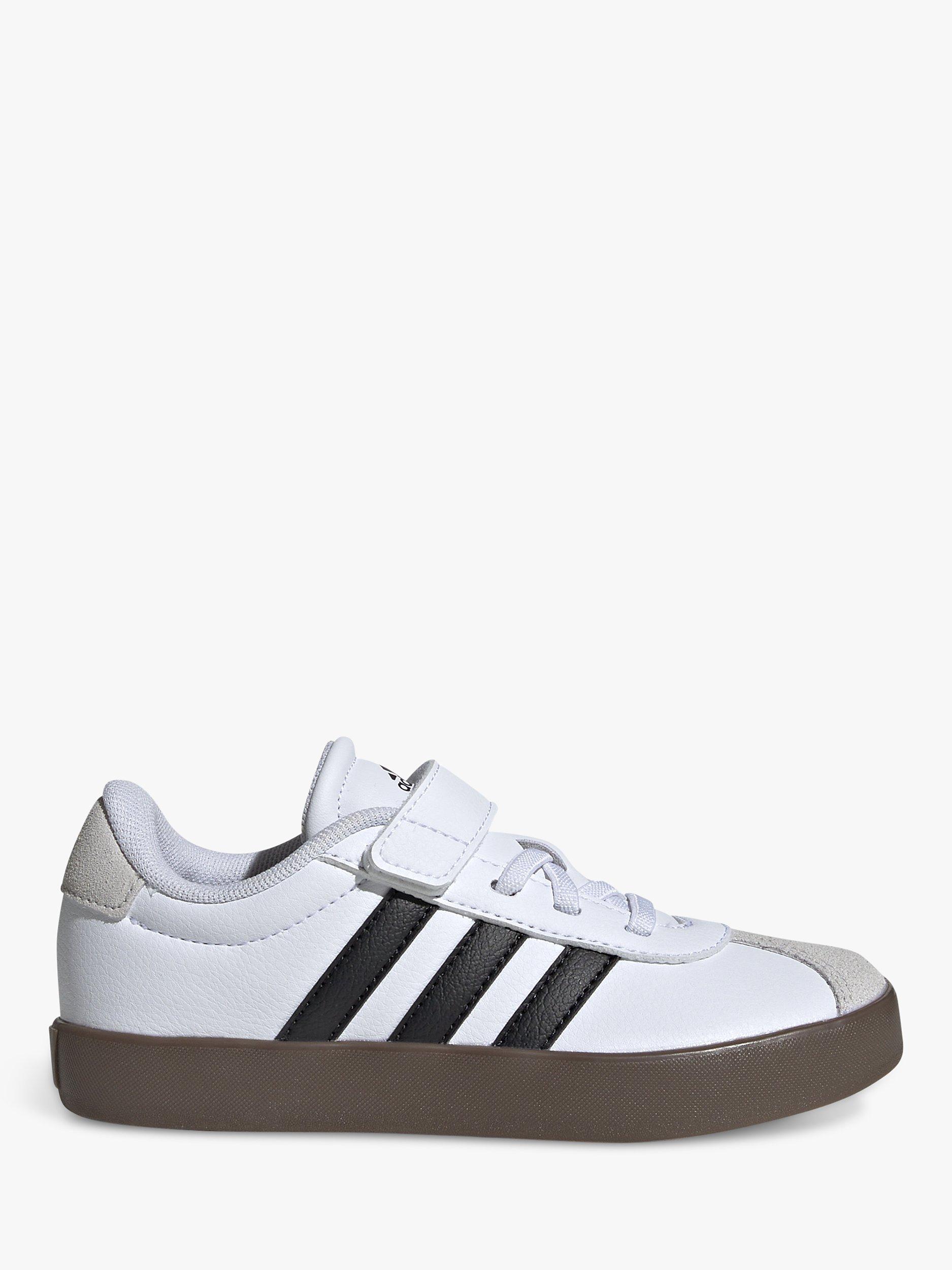 Product image 1 of 8, which shows adidas Kids' VL Court 3.0 Trainers, White/Black, 12 Jnr