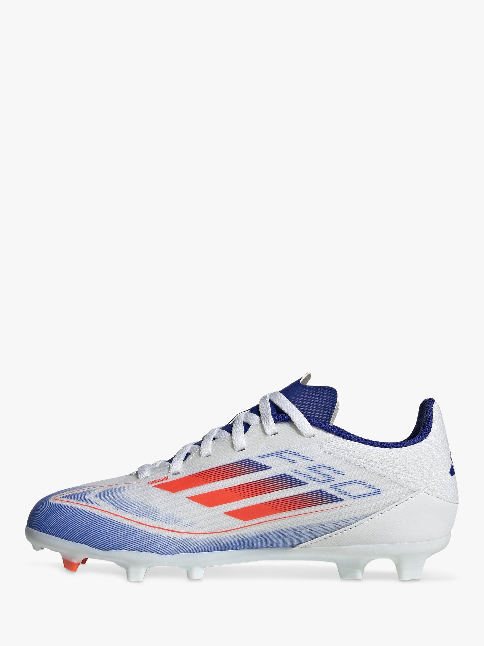 Product image 6 of 8, which shows adidas Kids' F50 Football Boots, White/Red, 5