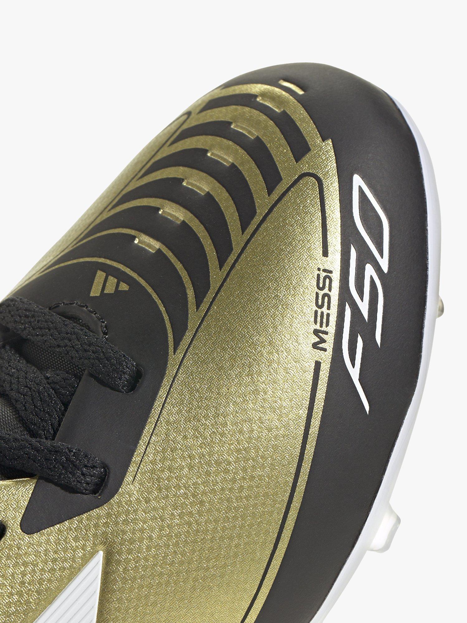 Product image 7 of 11, which shows adidas Kids' Messi F50 Firm Ground League Football Boots, Gold, 10 Jnr