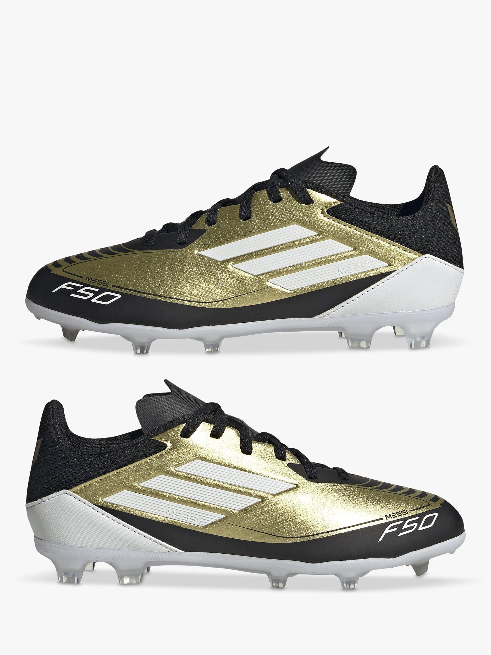 Product image 9 of 11, which shows adidas Kids' Messi F50 Firm Ground League Football Boots, Gold, 10 Jnr