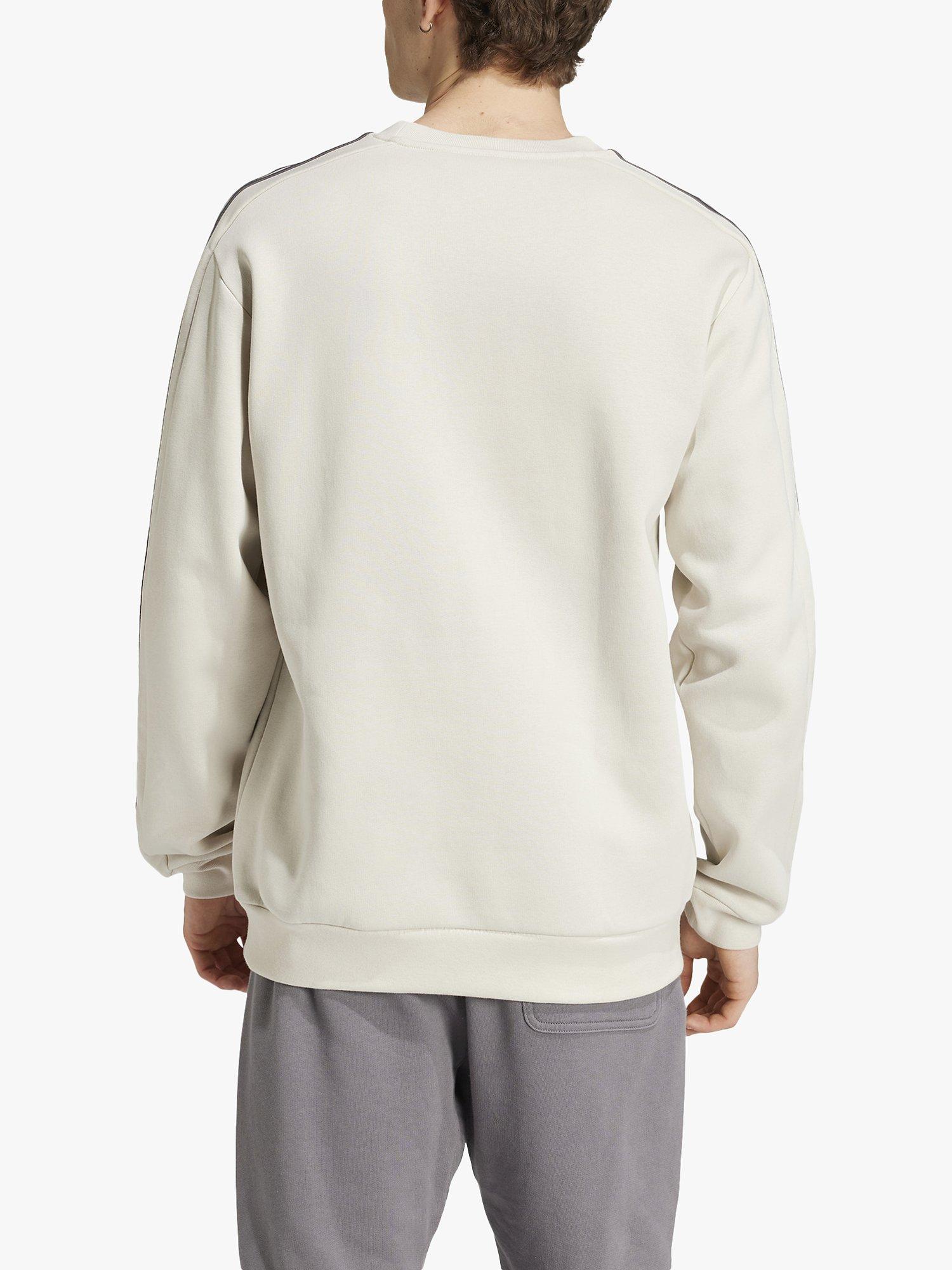 adidas Men s Essentials Fleece 3 Stripes Sweatshirt Alumina