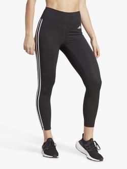 adidas Train Essentials 3 Stripes High Waisted 7/8 Leggings, Black, Black