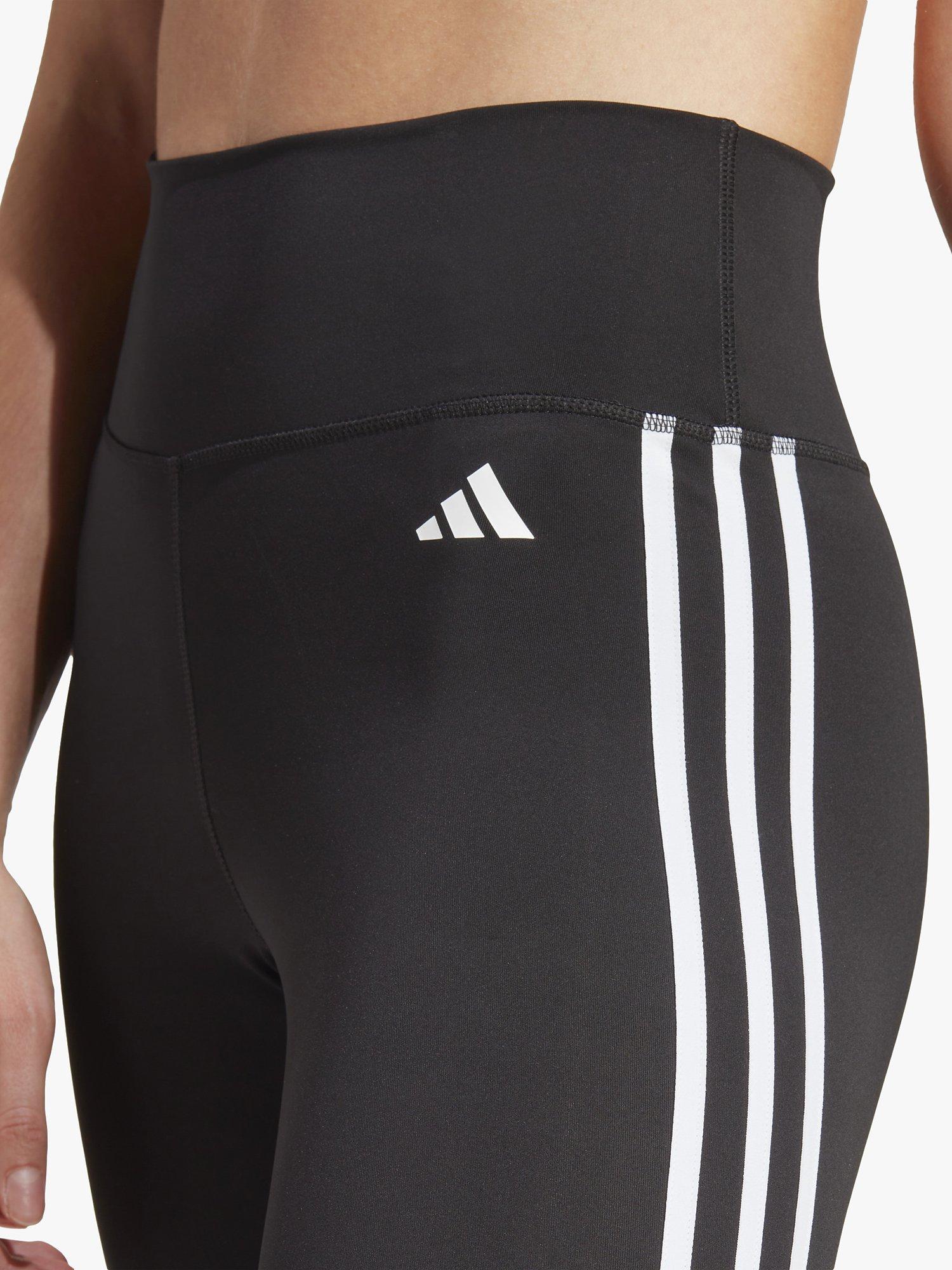Product image 3 of 6, which shows adidas Train Essentials 3 Stripes High Waisted 7/8 Leggings, Black, XS
