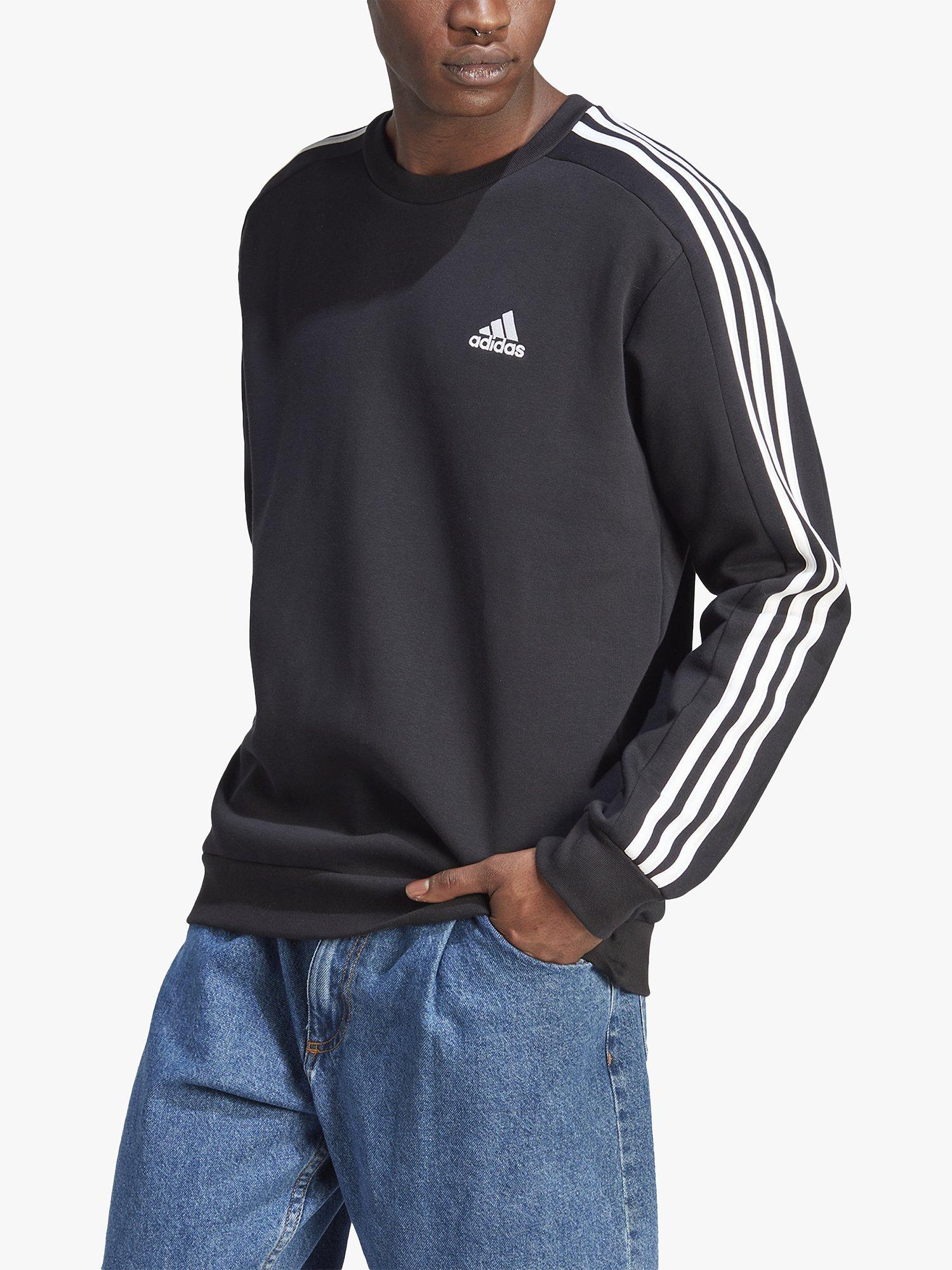 Adidas 3 stripe sweatshirt black online