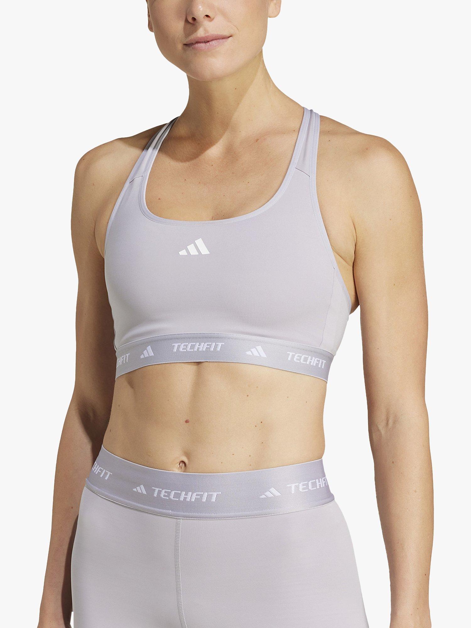 adidas TECHFIT Medium Support Sports Bra Glory Grey