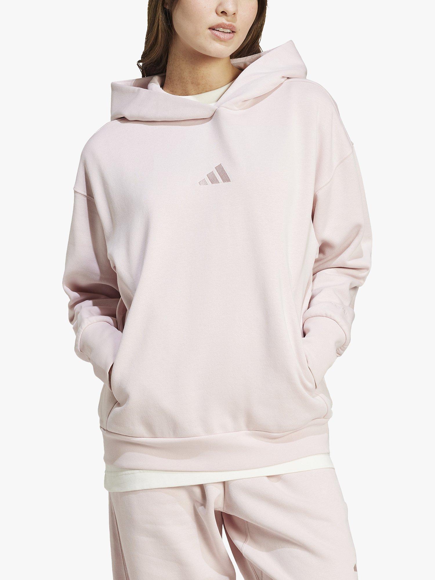 adidas Women s All SZN Fleece Loose Hoodie Sandy Pink