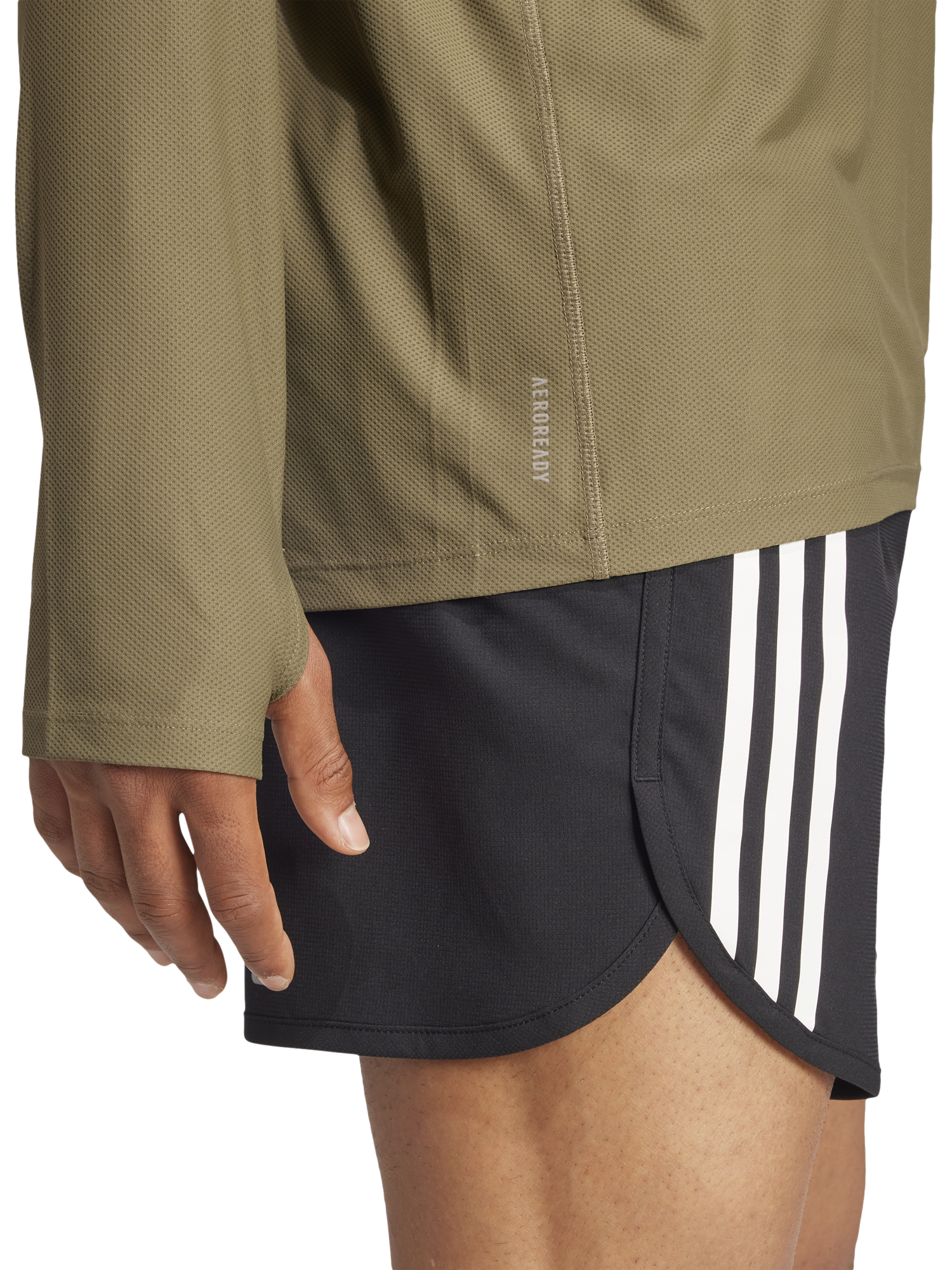 adidas Own The Run Long Sleeve Top, Olive Strata
