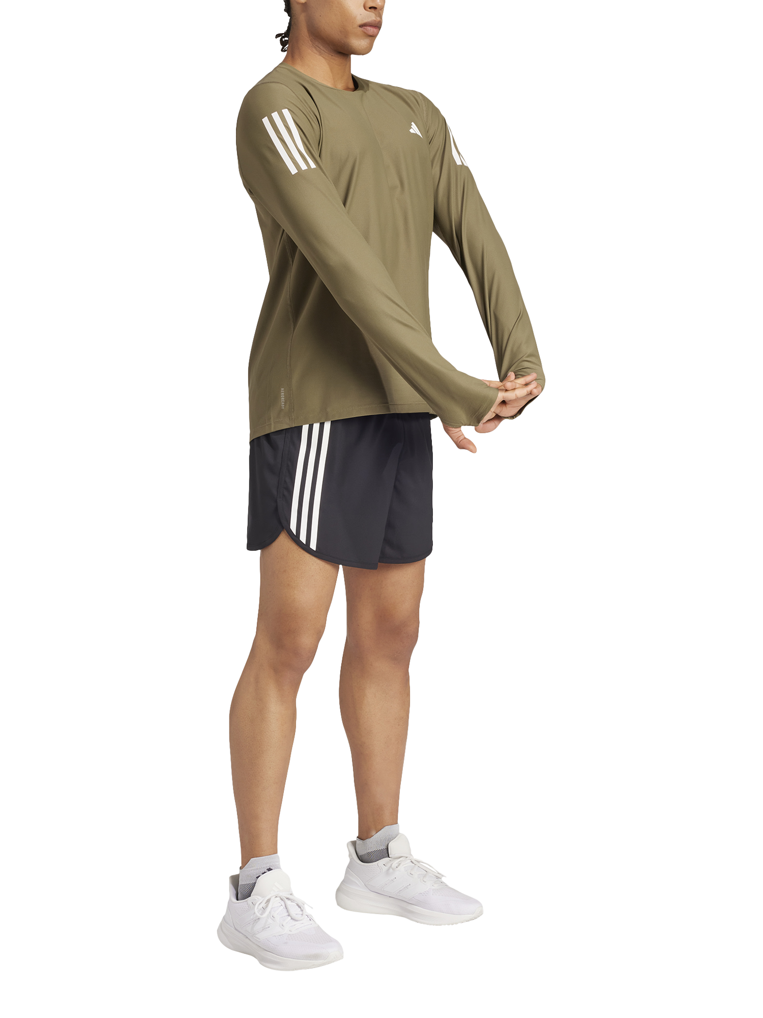 adidas Own The Run Long Sleeve Top, Olive Strata
