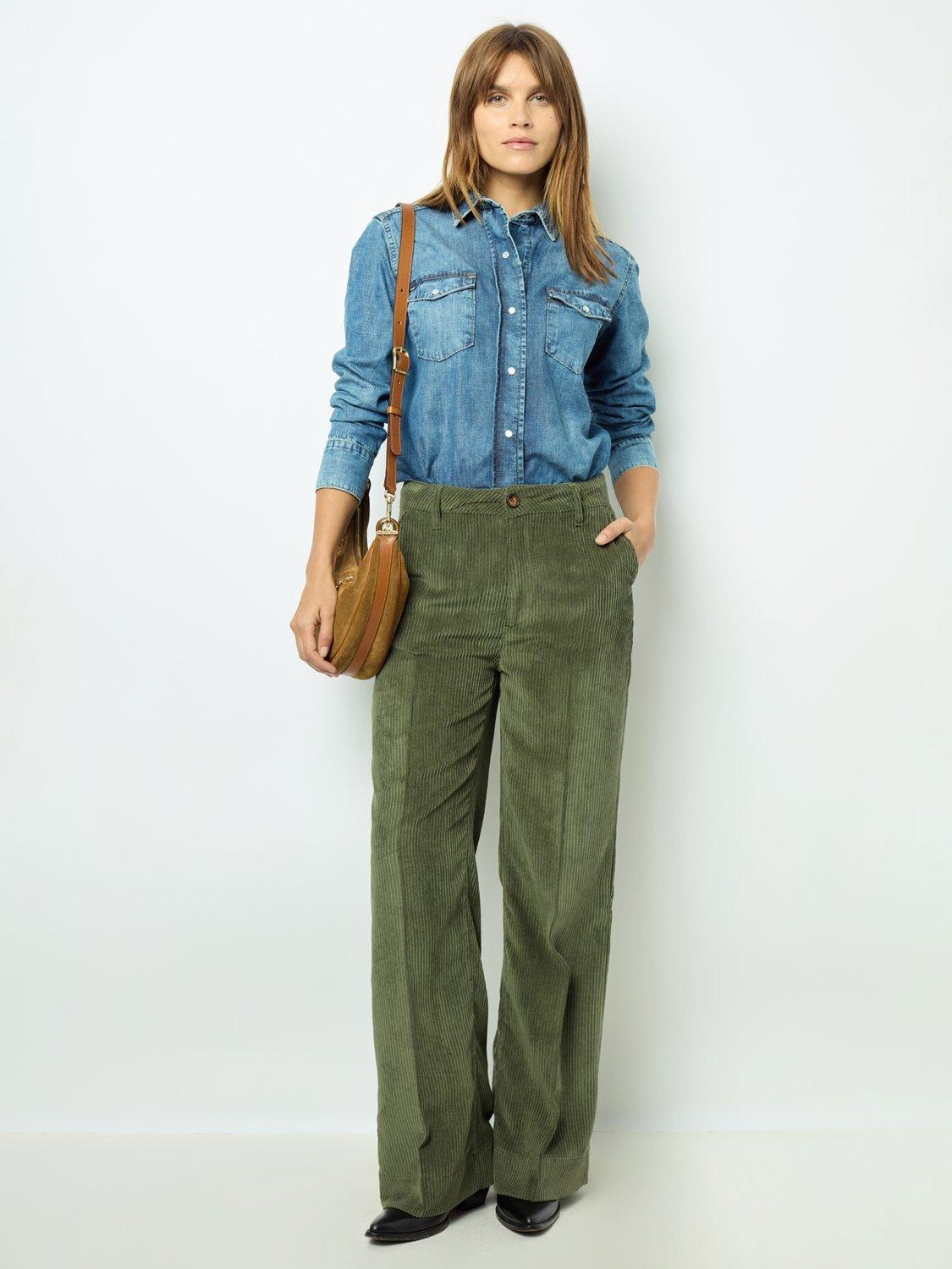 Gerard Darel Noemie Corduroy Trousers, Khaki