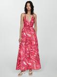 Mango Pluma Maxi Dress, Bright Pink