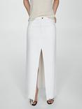 Mango Amaia Frayed Hem Denim Maxi Skirt