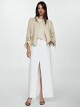 Mango Amaia Frayed Hem Denim Maxi Skirt