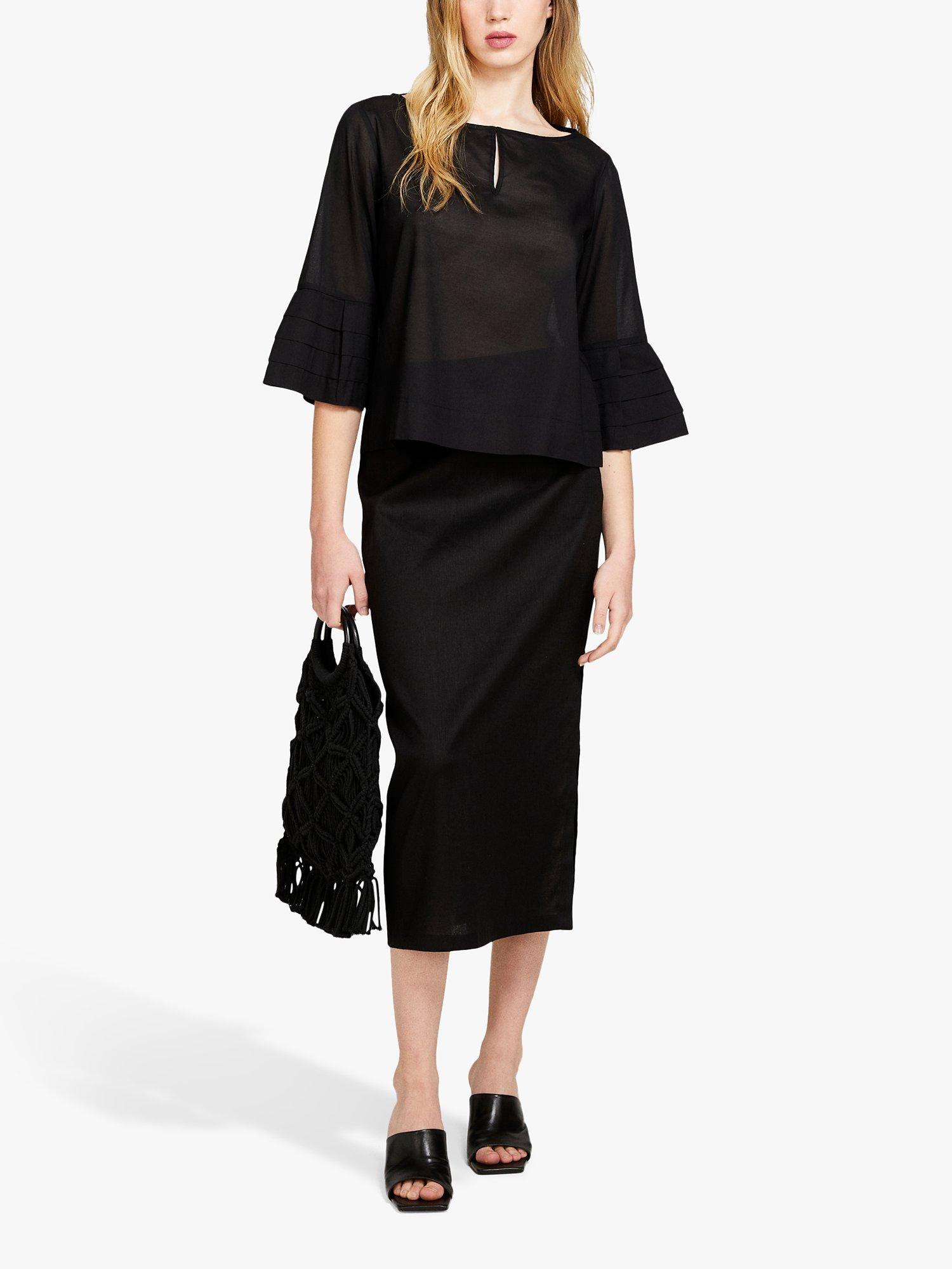 Product image 3 of 5, which shows SISLEY Cotton Kaftan Blouse, Black, S