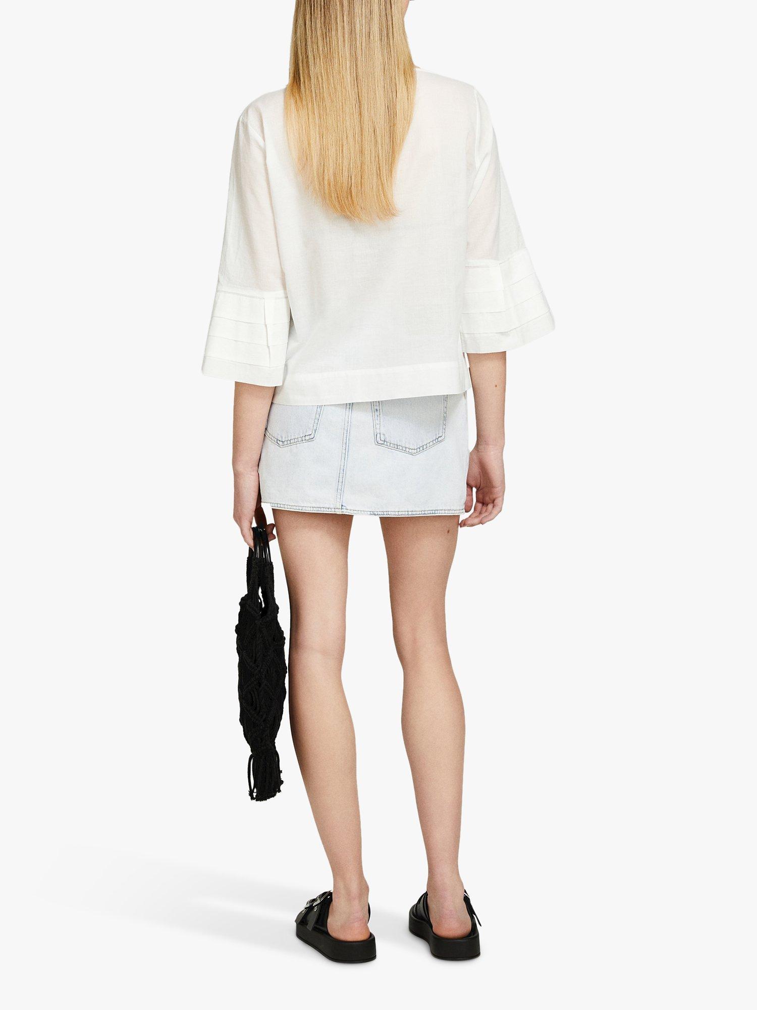 Product image 2 of 5, which shows SISLEY Cotton Kaftan Blouse, White, S