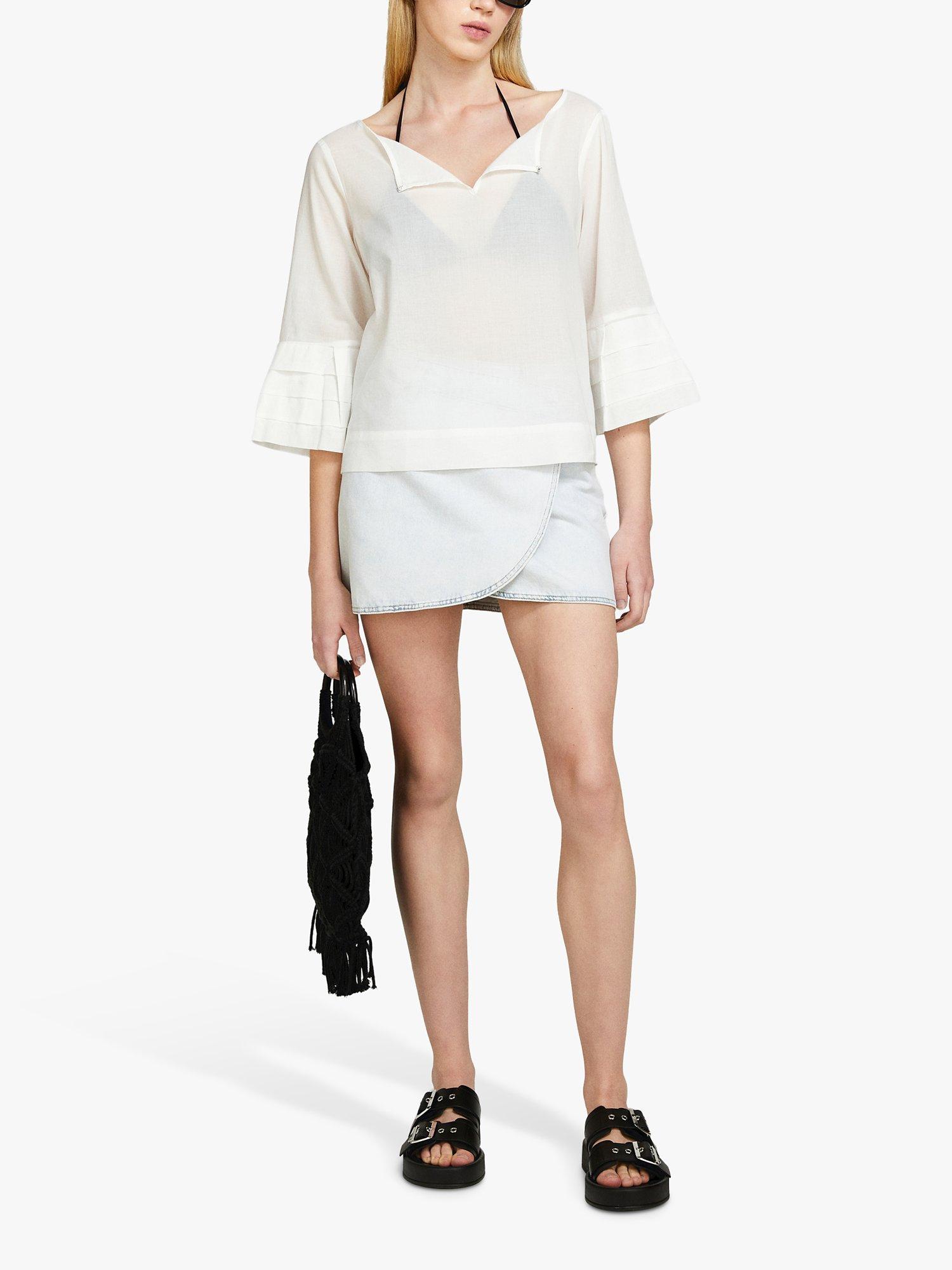 Product image 3 of 5, which shows SISLEY Cotton Kaftan Blouse, White, S
