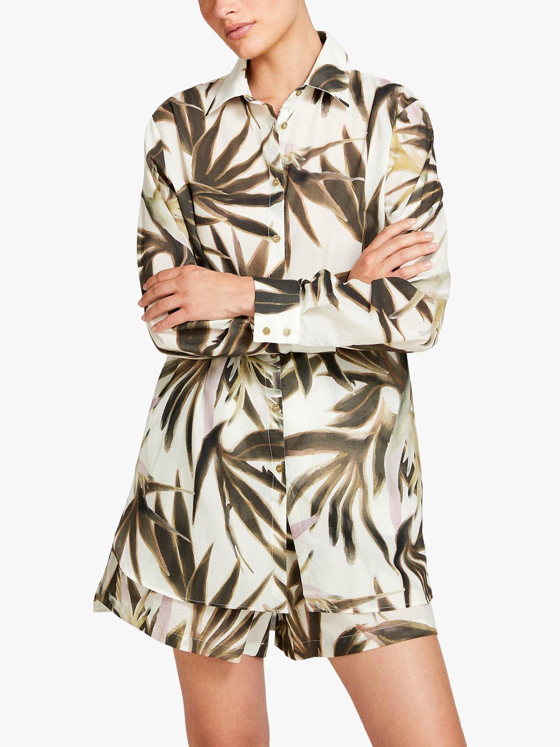 Product image 1 of 5, which shows SISLEY Oversized Shirt, Cream/Multi, XS