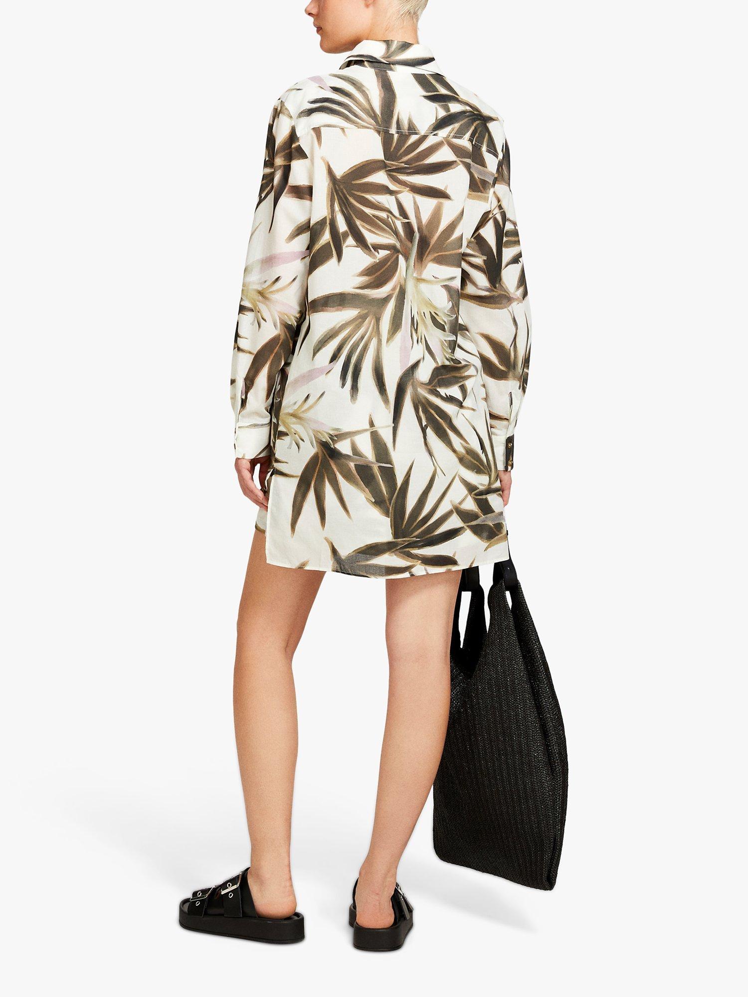 Product image 2 of 5, which shows SISLEY Oversized Shirt, Cream/Multi, XS