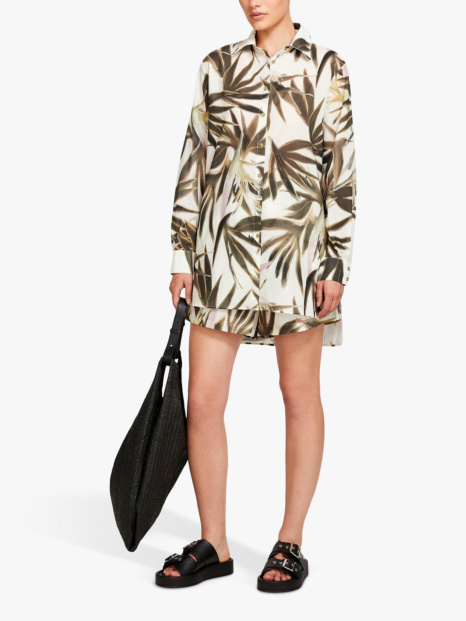Product image 3 of 5, which shows SISLEY Oversized Shirt, Cream/Multi, XS