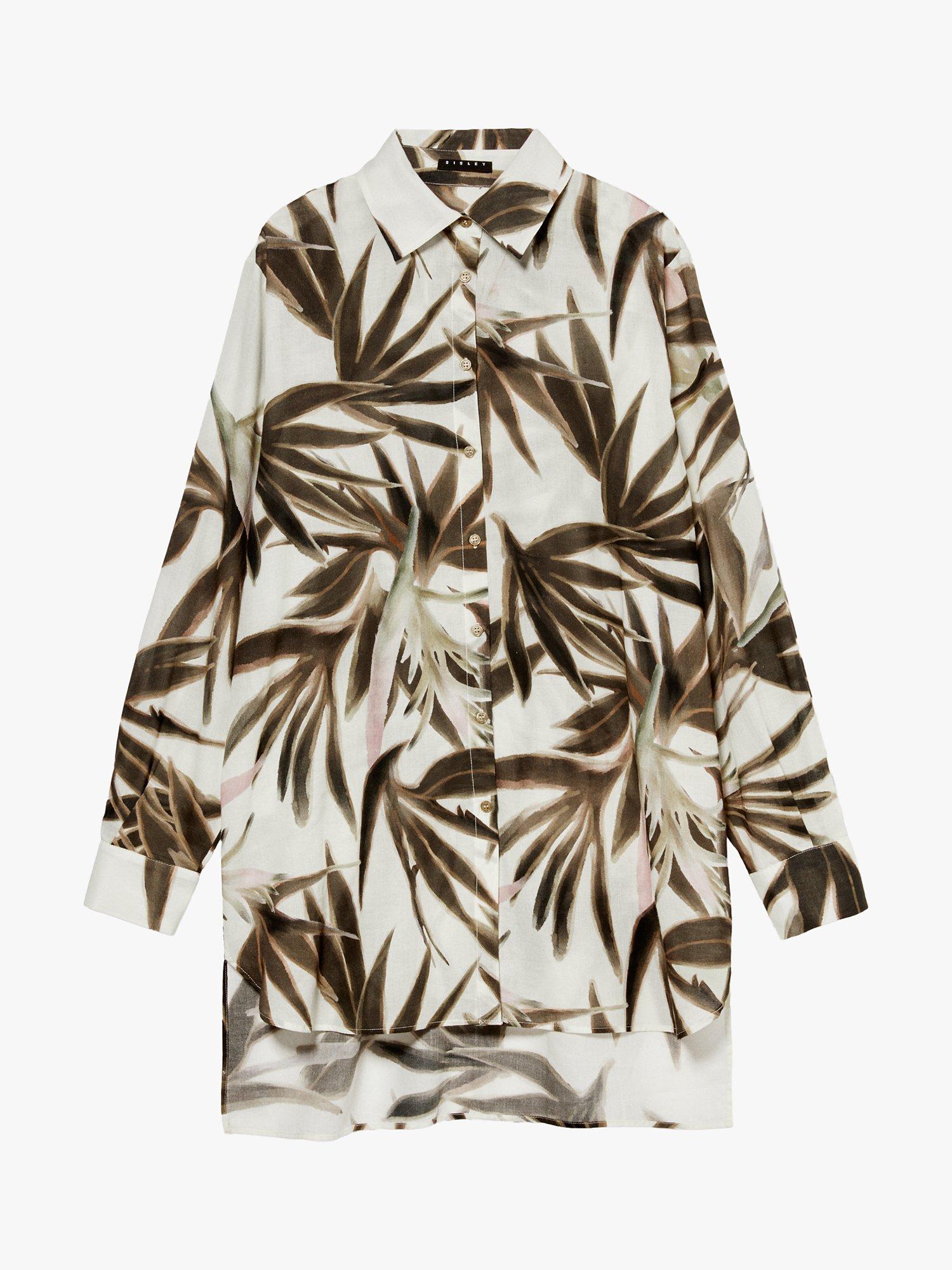 Product image 5 of 5, which shows SISLEY Oversized Shirt, Cream/Multi, XS