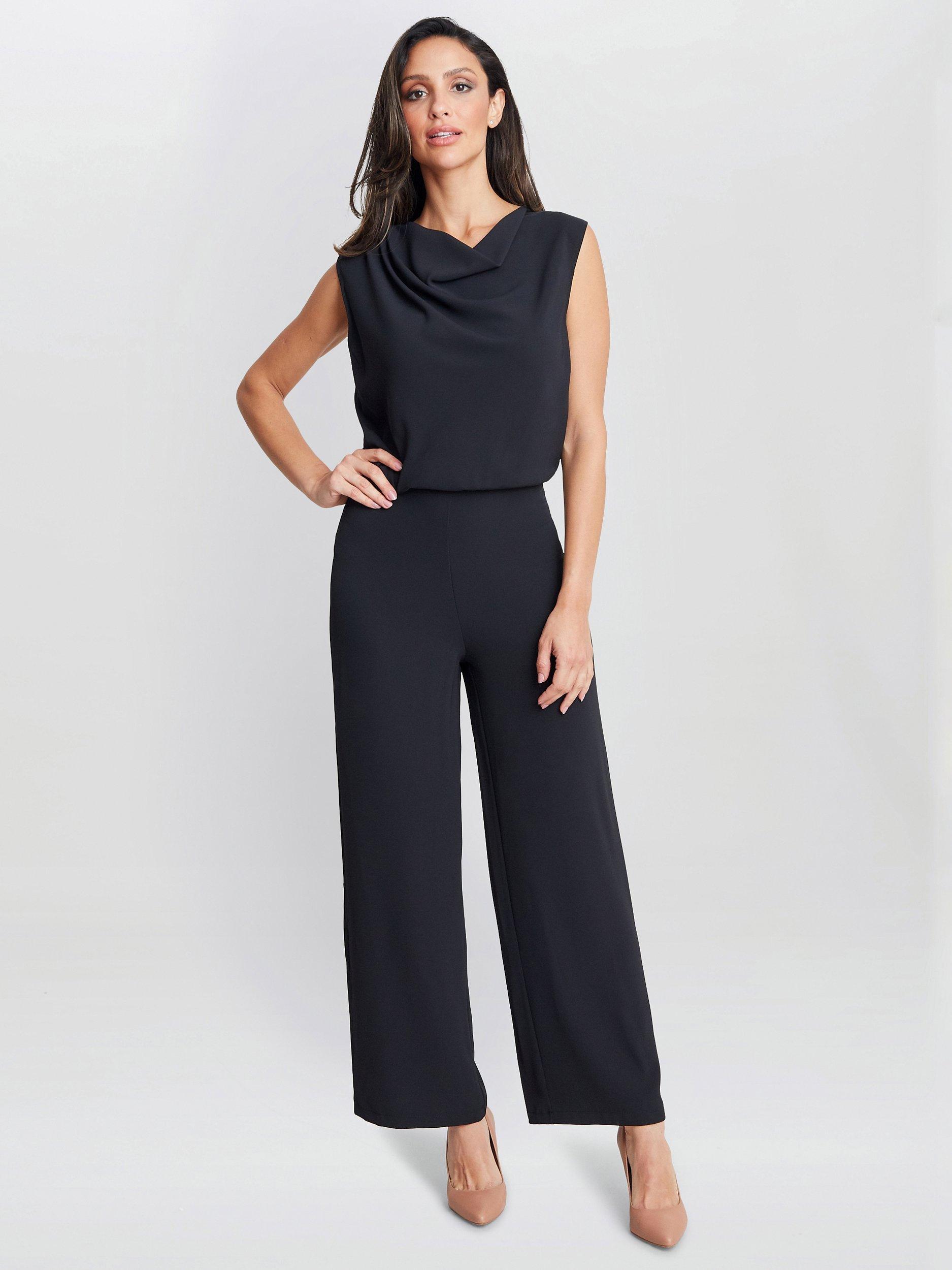 Gina Bacconi Anaya Crepe Jumpsuit, Black, S