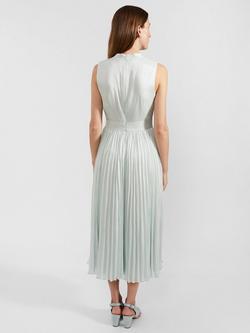 Hobbs Alexandra Pleated Midi Dress, Sage Green - view 2, Sage Green