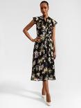 Hobbs Petite Erica Floral Dress, Black/Multi