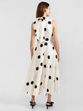 Hobbs Mia Polka Dot Dress, Cream/Black