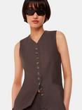 Whistles Mila Tab Detail Waistcoat, Stone