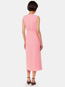 Whistles Abbie Zip Front Sleeveless Midi Dress - view 2, Pink