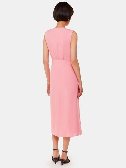 Whistles Abbie Zip Front Sleeveless Midi Dress - view 2, Pink