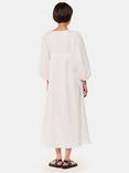 Whistles Gloria Linen Rich Midi Dress, Ivory