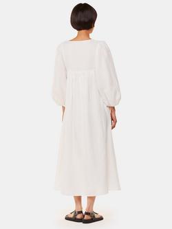 Whistles Gloria Linen Rich Midi Dress, Ivory - view 2, Ivory
