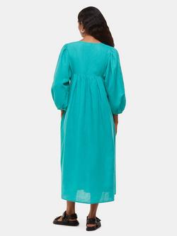 Whistles Petite Gloria Linen Midi Dress, Turquoise - view 2, Turquoise