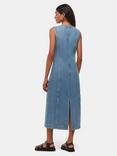 Whistles Petite Sleeveless Denim Midi Dress, Denim