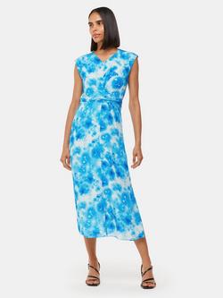 Whistles Sprayed Flowers Dress, Blue/Multi, Blue/Multi