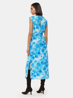 Whistles Sprayed Flowers Dress, Blue/Multi - view 2, Blue/Multi