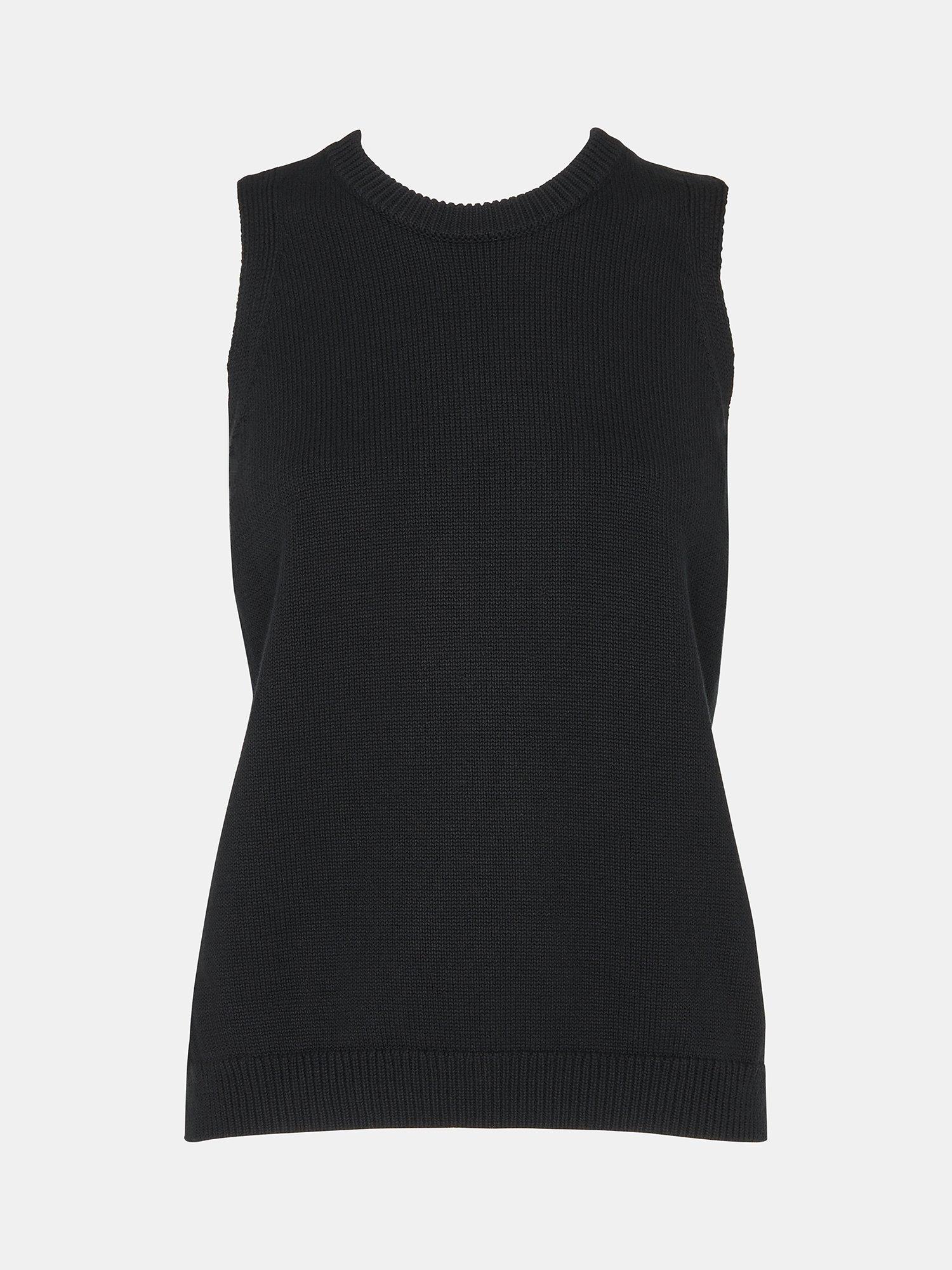 Product image 5 of 5, which shows Whistles Twist Back Detail Tank Top, Black, XS