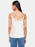 Whistles Satin Lace Trim Cami, Neutral