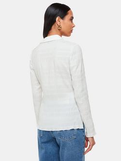 Whistles Plisse Ruched Shirt - view 2, White