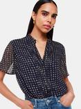 Whistles Spotted Hoop Frill Shirt, Navy/Multi