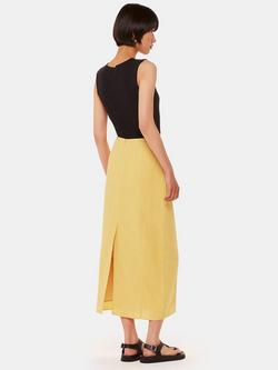 Whistles Josie Tie Side Detail Skirt, Yellow - view 2, Yellow