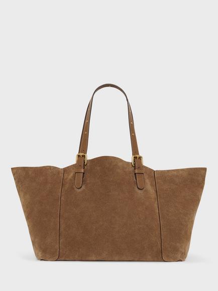 Gerard Darel Simple 2 Suede Shopping Bag, Tundra, Tundra