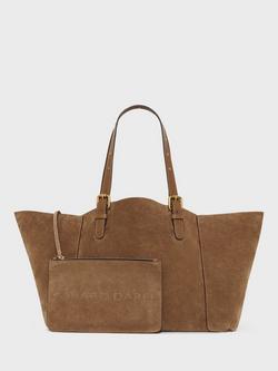 Gerard Darel Simple 2 Suede Shopping Bag, Tundra - view 2, Tundra