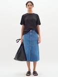 InWear Liva Pheiff Denim Midi Skirt, Mid Blue