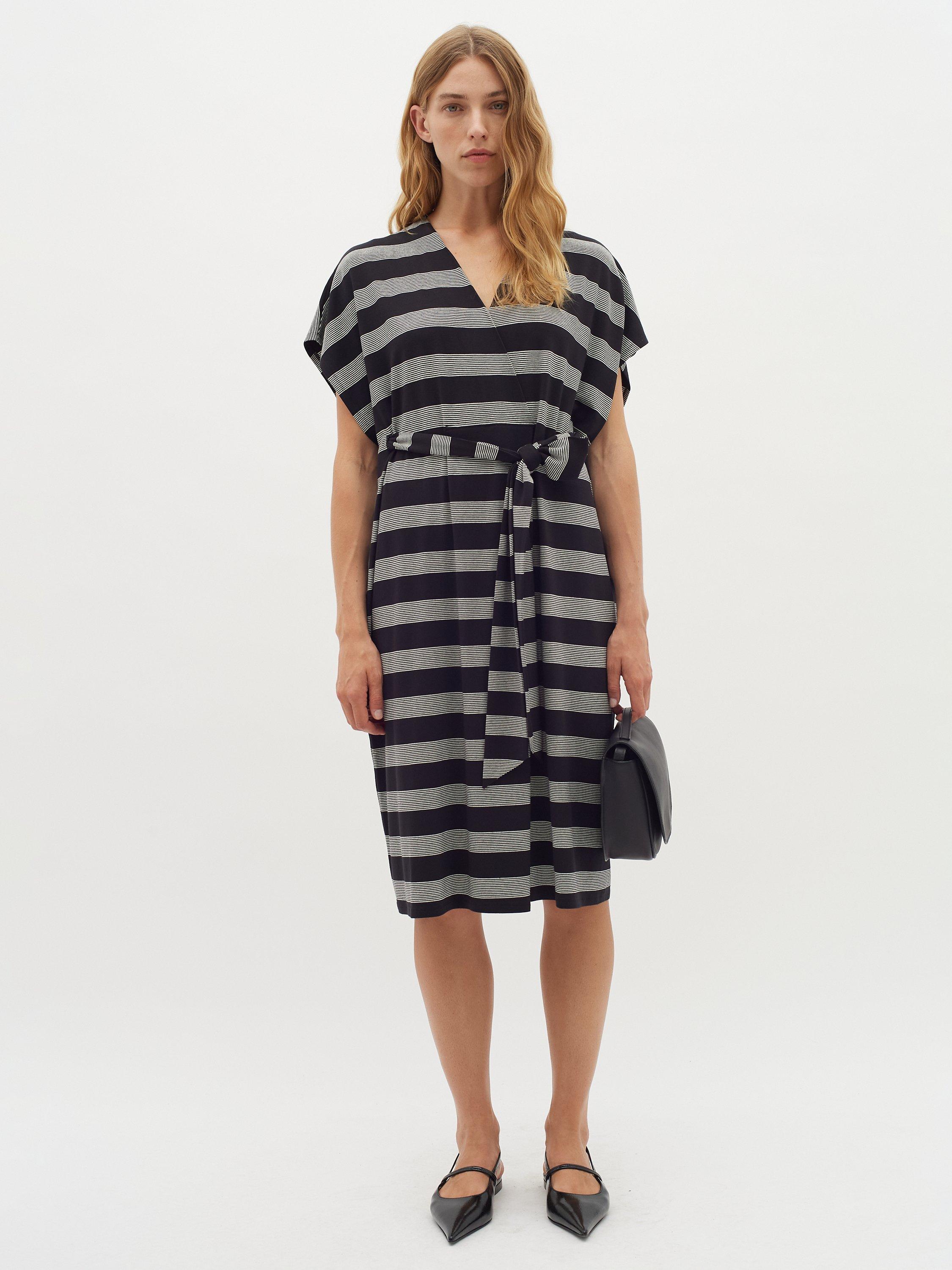 InWear Letitsia Stripe Midi Dress, Black/Multi